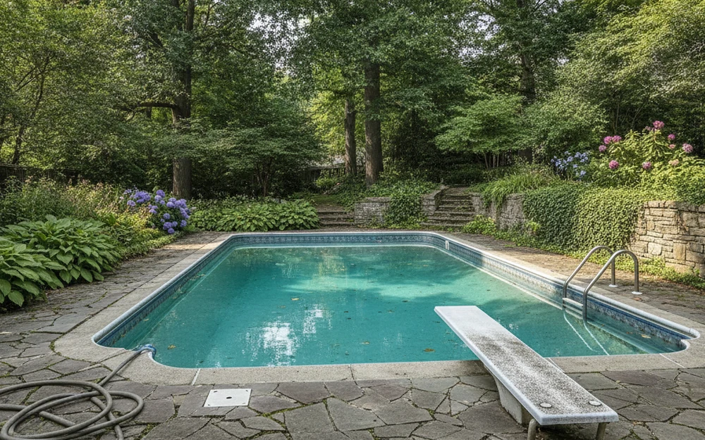 Pool cleaning Oakwood Ohio Montgomery County residential older established home in-ground weekly Tony Kettering